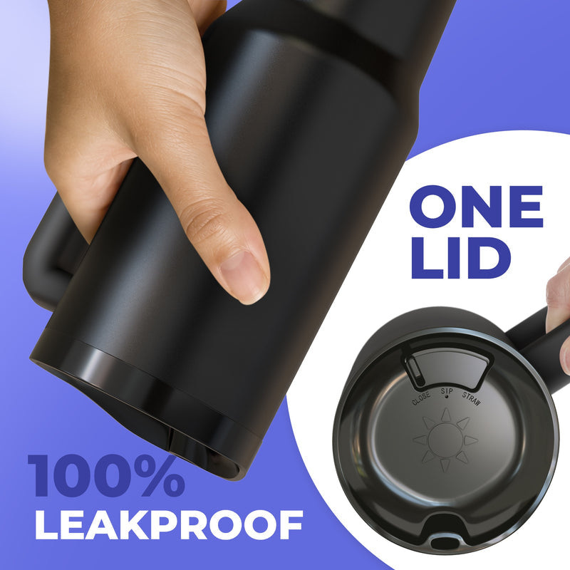 Thicc 40oz Black Floral